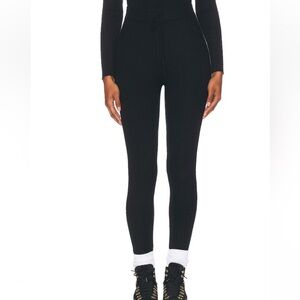 New! Varley Black Ribbed Drawstring Leggings